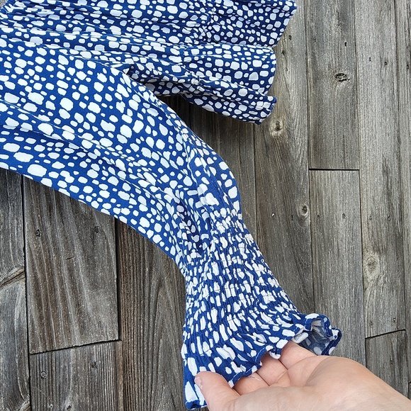 Eloquii Elements Blue & White Blouse Size 18/20 - Picture 4 of 9